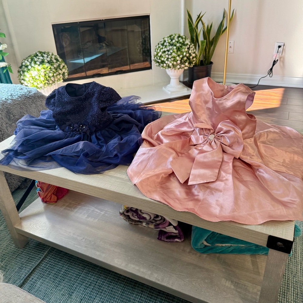A set of (2) birthday dresses baby girl party holiday dress - 12 month old